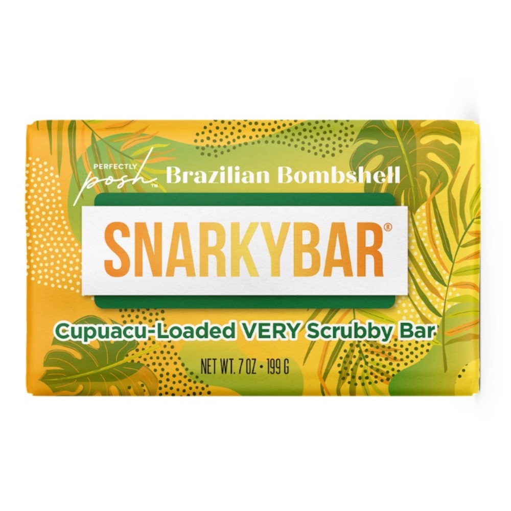 Perfectly Posh Brazilian Bombshell Scrubby,Exfoliator Snarky Bar, NEW & SEALED,